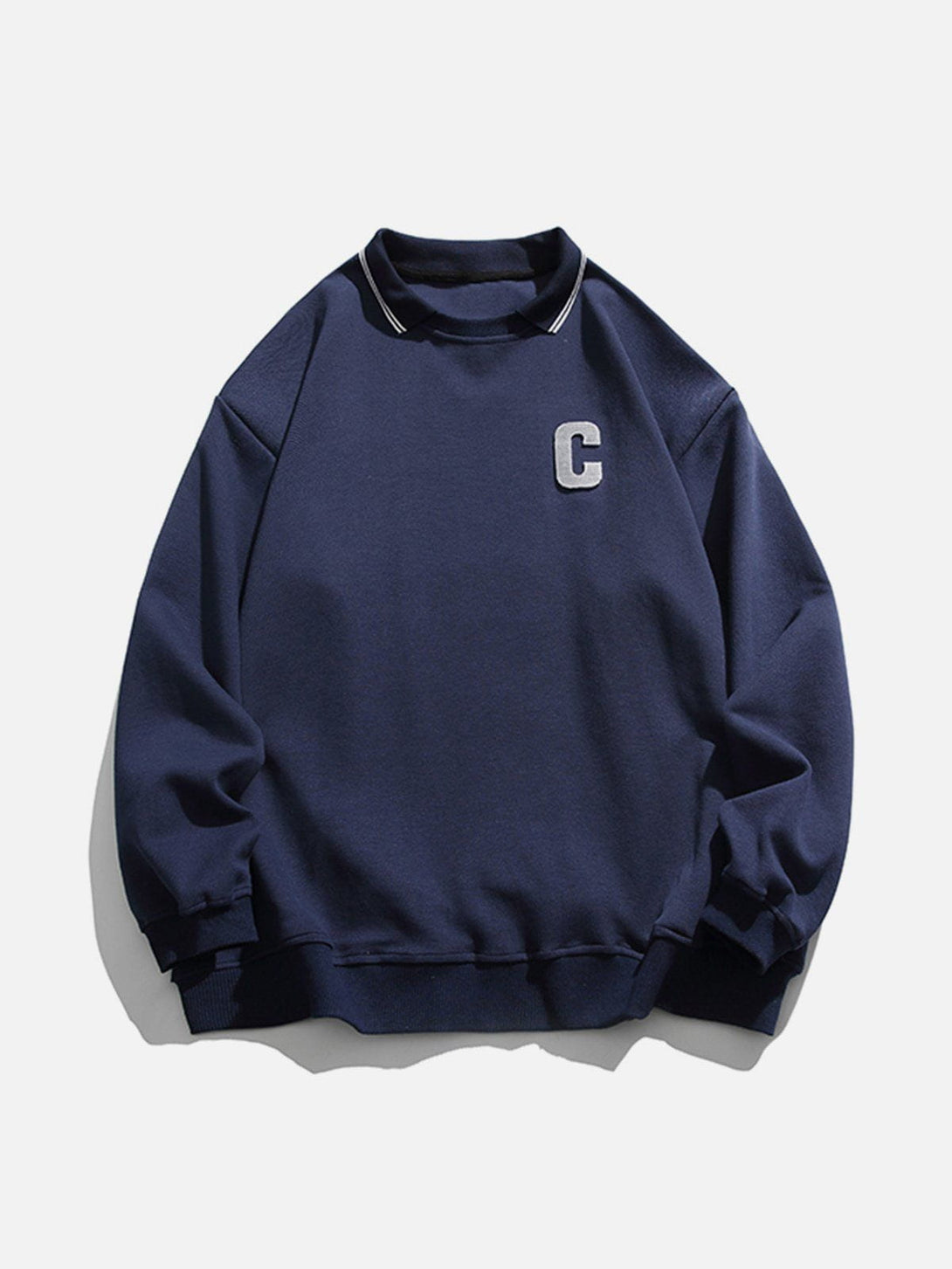 Ellesey - C Letter Embroidery Sweatshirt- Streetwear Fashion - ellesey.com