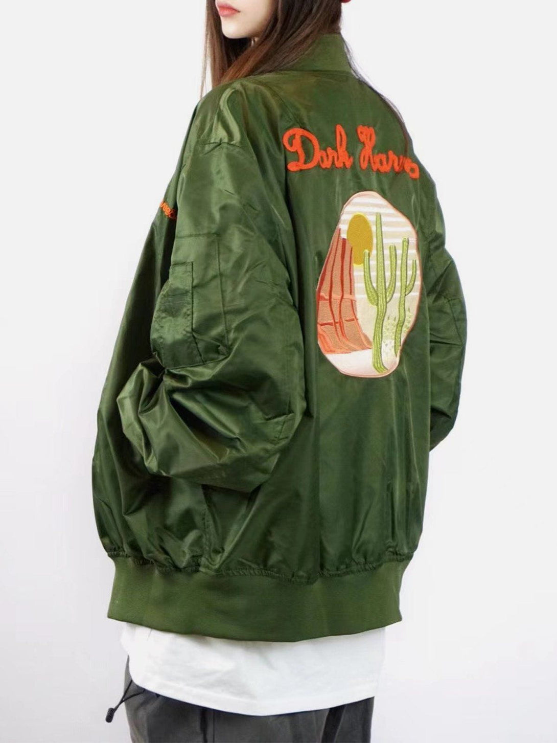 Ellesey - Cactus Pattern Embroidery Jacket- Streetwear Fashion - ellesey.com