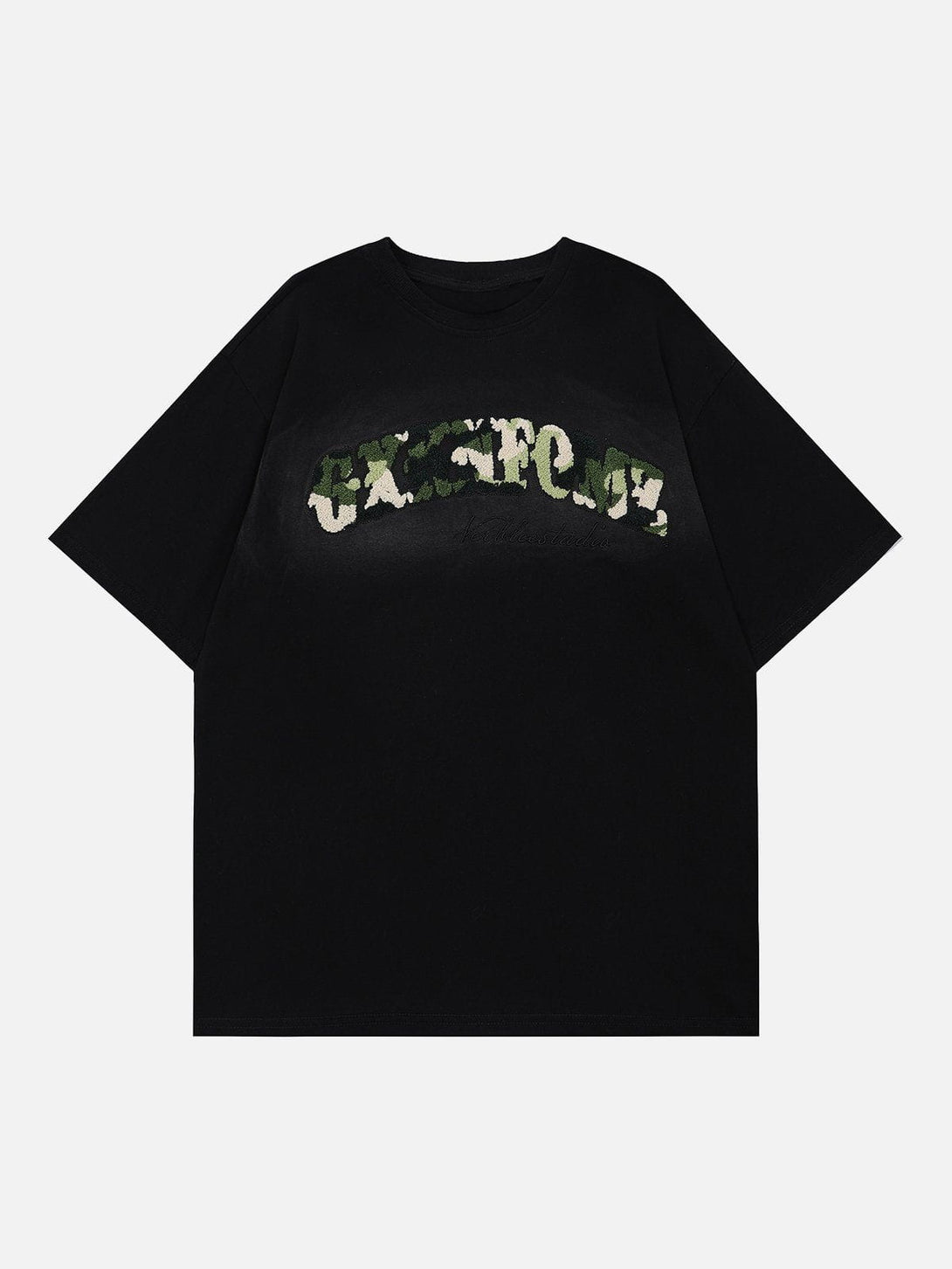 Ellesey - Camouflage Flocked Letter Cotton Tee- Streetwear Fashion - ellesey.com