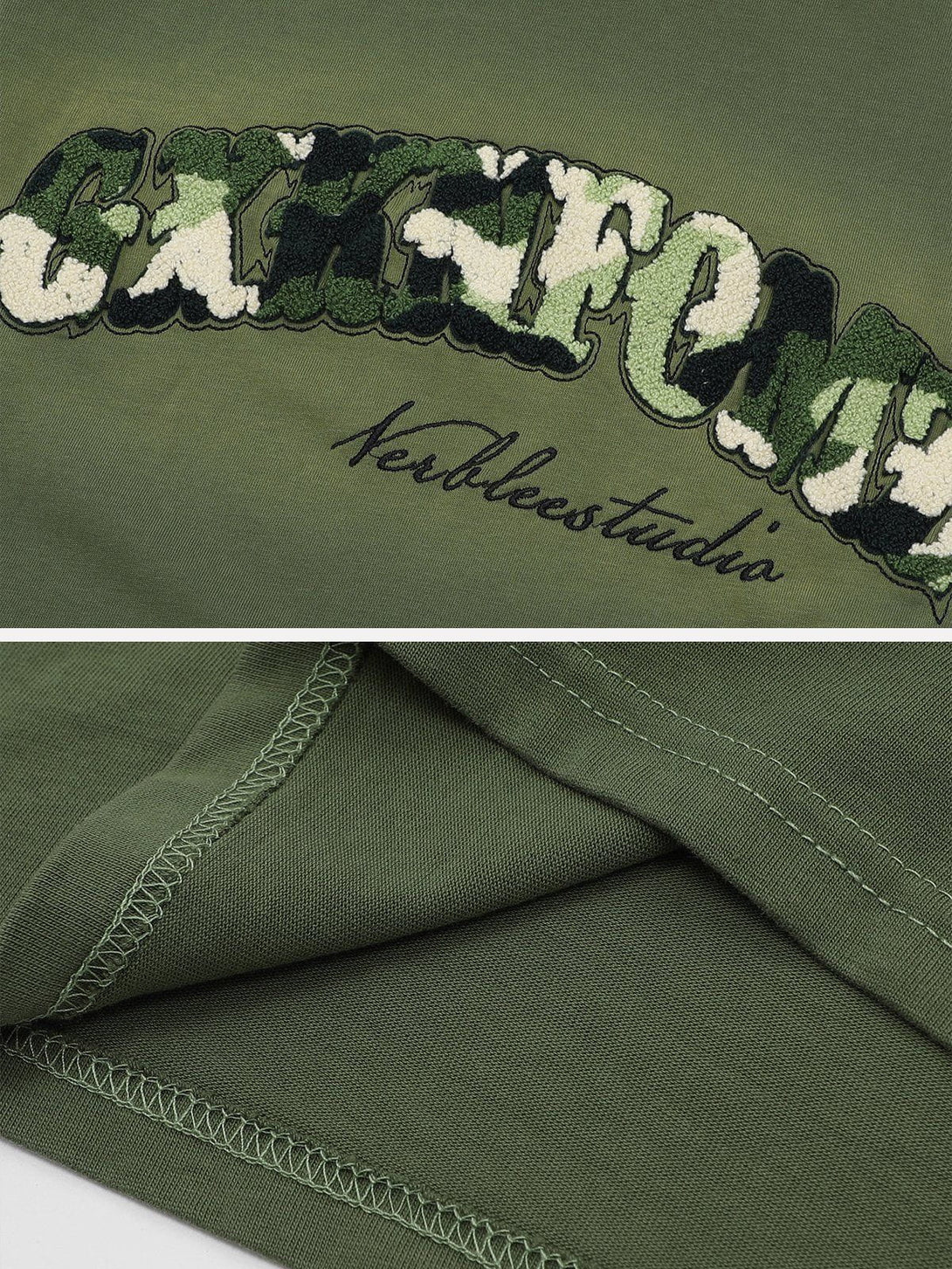 Ellesey - Camouflage Flocked Letter Cotton Tee- Streetwear Fashion - ellesey.com