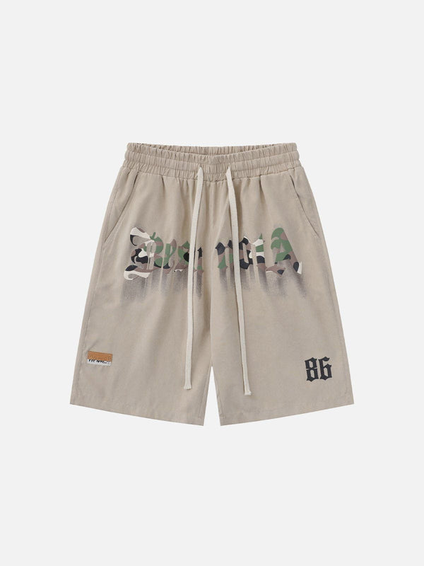 Ellesey - Camouflage Monogram Print Shorts- Streetwear Fashion - ellesey.com