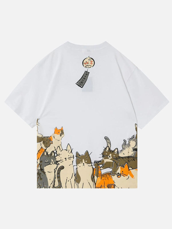 Ellesey - Campanula Cat Graffiti Graphic Tee- Streetwear Fashion - ellesey.com