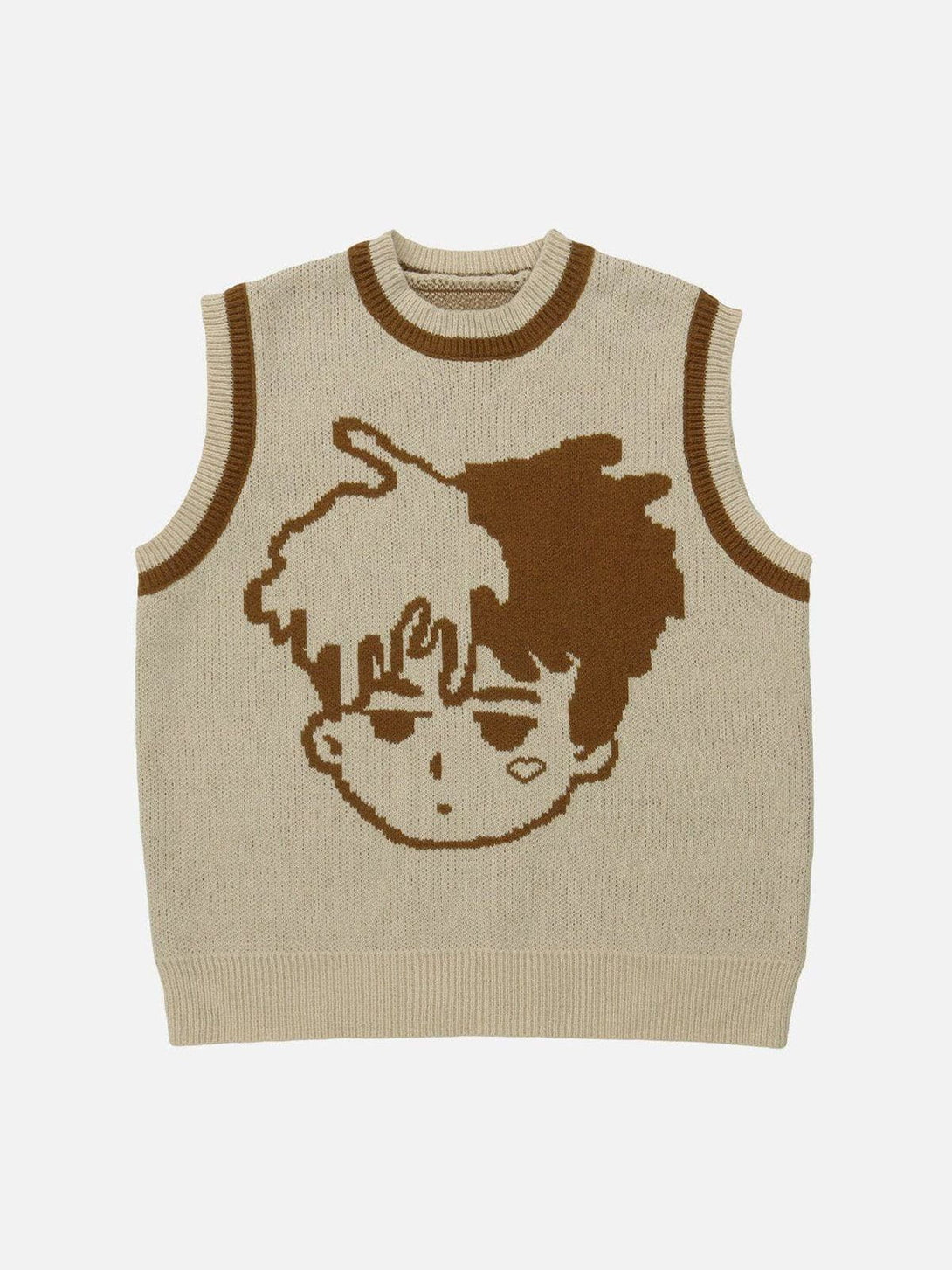 Ellesey - Cartoon Character Embroidery Sweater Vest-Streetwear Fashion - ellesey.com