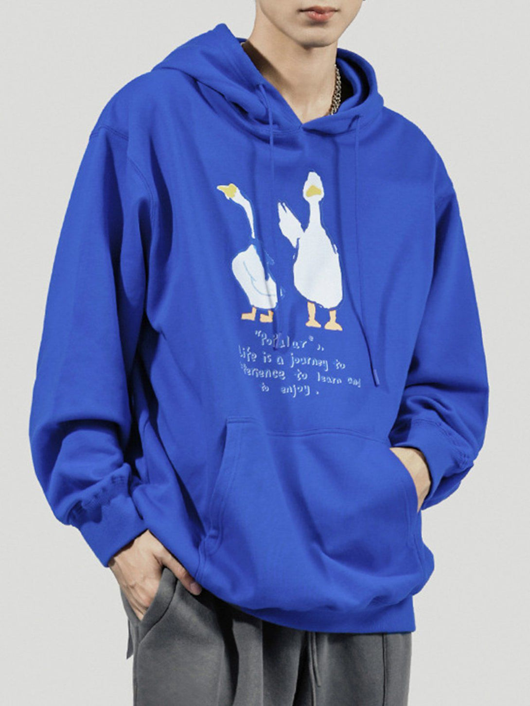 Ellesey - Cartoon Goose Print Hoodie- Streetwear Fashion - ellesey.com