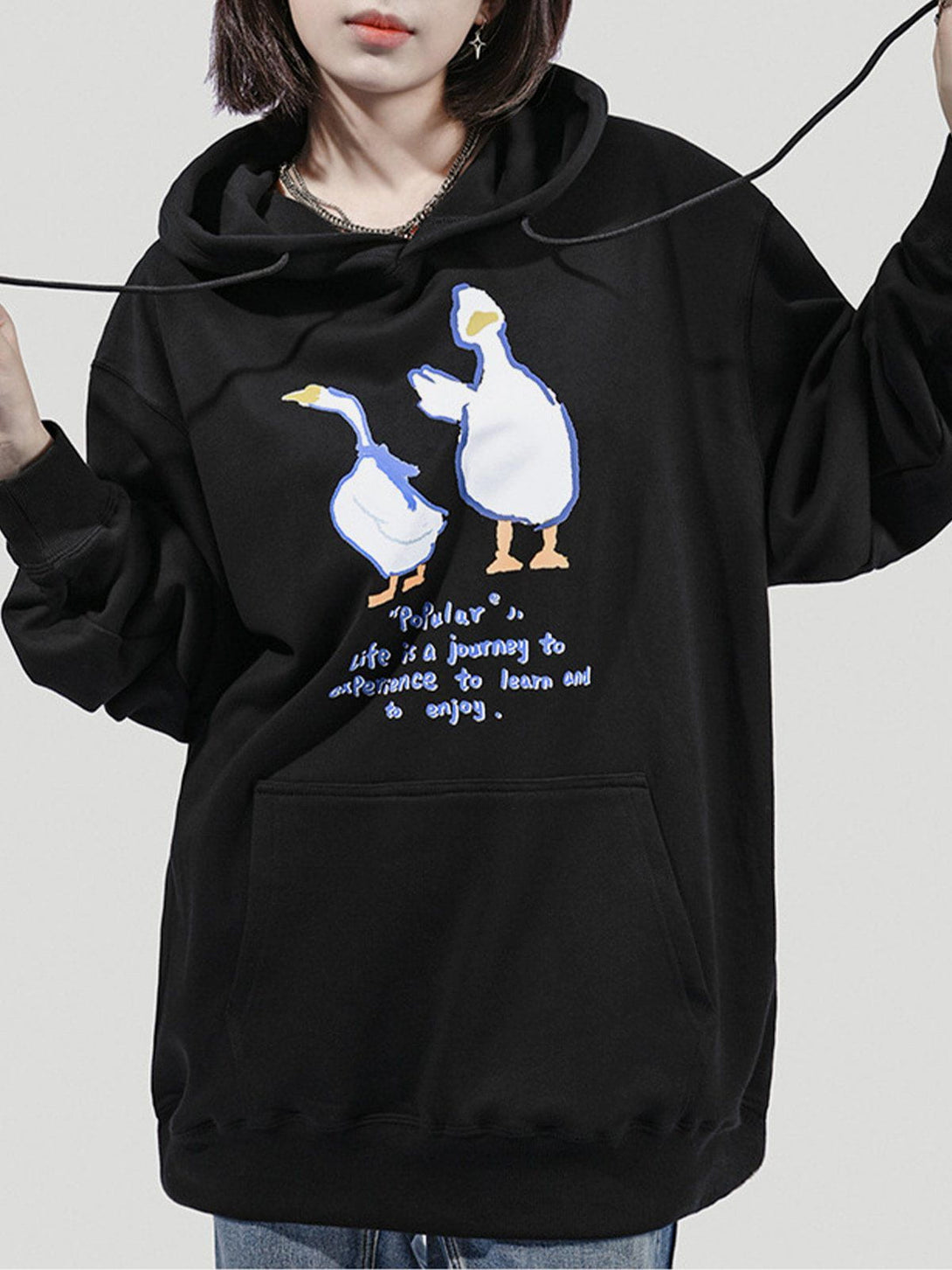 Ellesey - Cartoon Goose Print Hoodie- Streetwear Fashion - ellesey.com