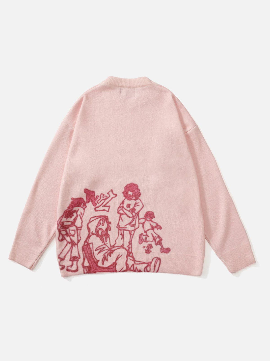 Ellesey - Cartoon Line Character Print Sweater-Streetwear Fashion - ellesey.com