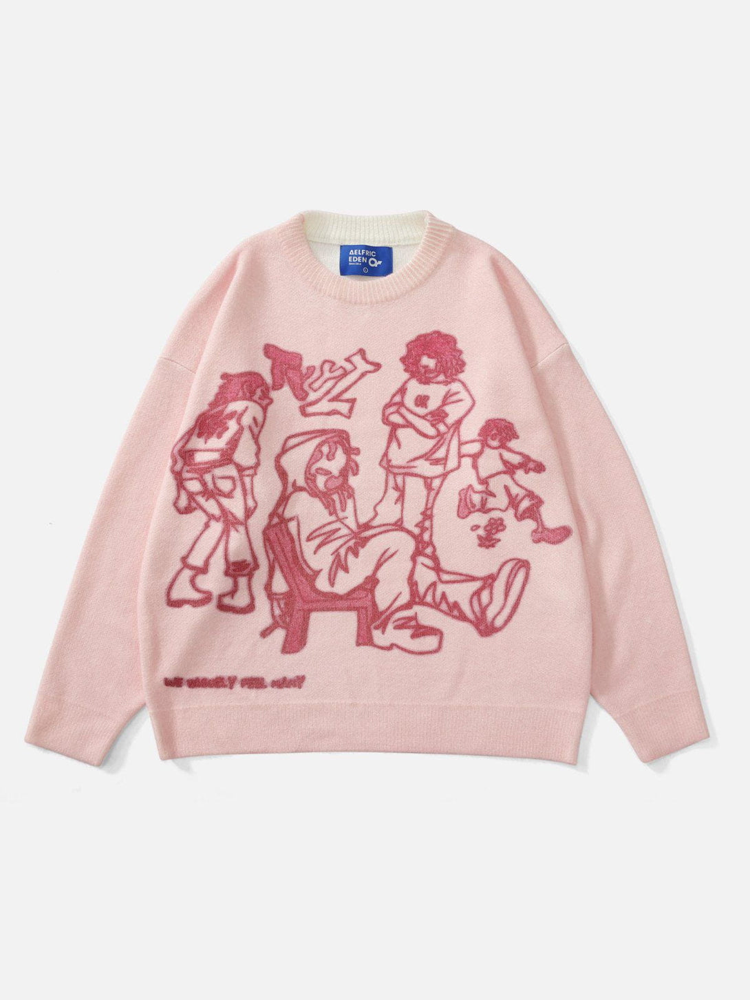 Ellesey - Cartoon Line Character Print Sweater-Streetwear Fashion - ellesey.com