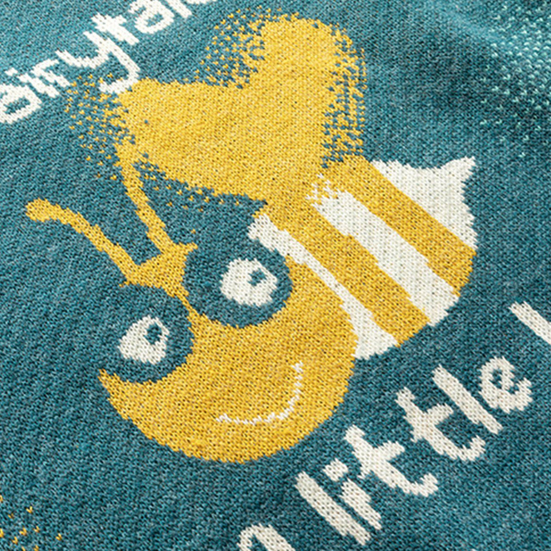 Ellesey - Cartoon Little Bee Knit Sweater-Streetwear Fashion - ellesey.com