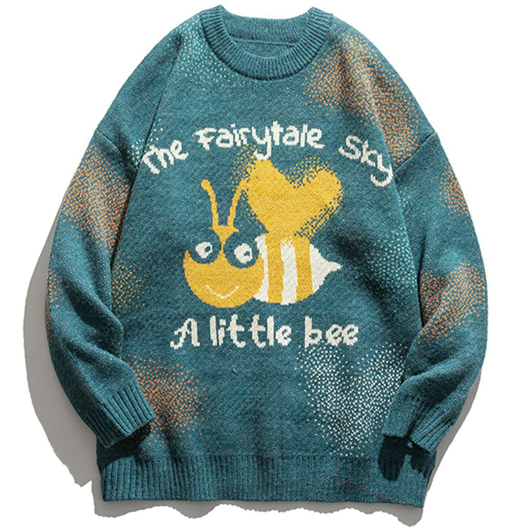 Ellesey - Cartoon Little Bee Knit Sweater-Streetwear Fashion - ellesey.com