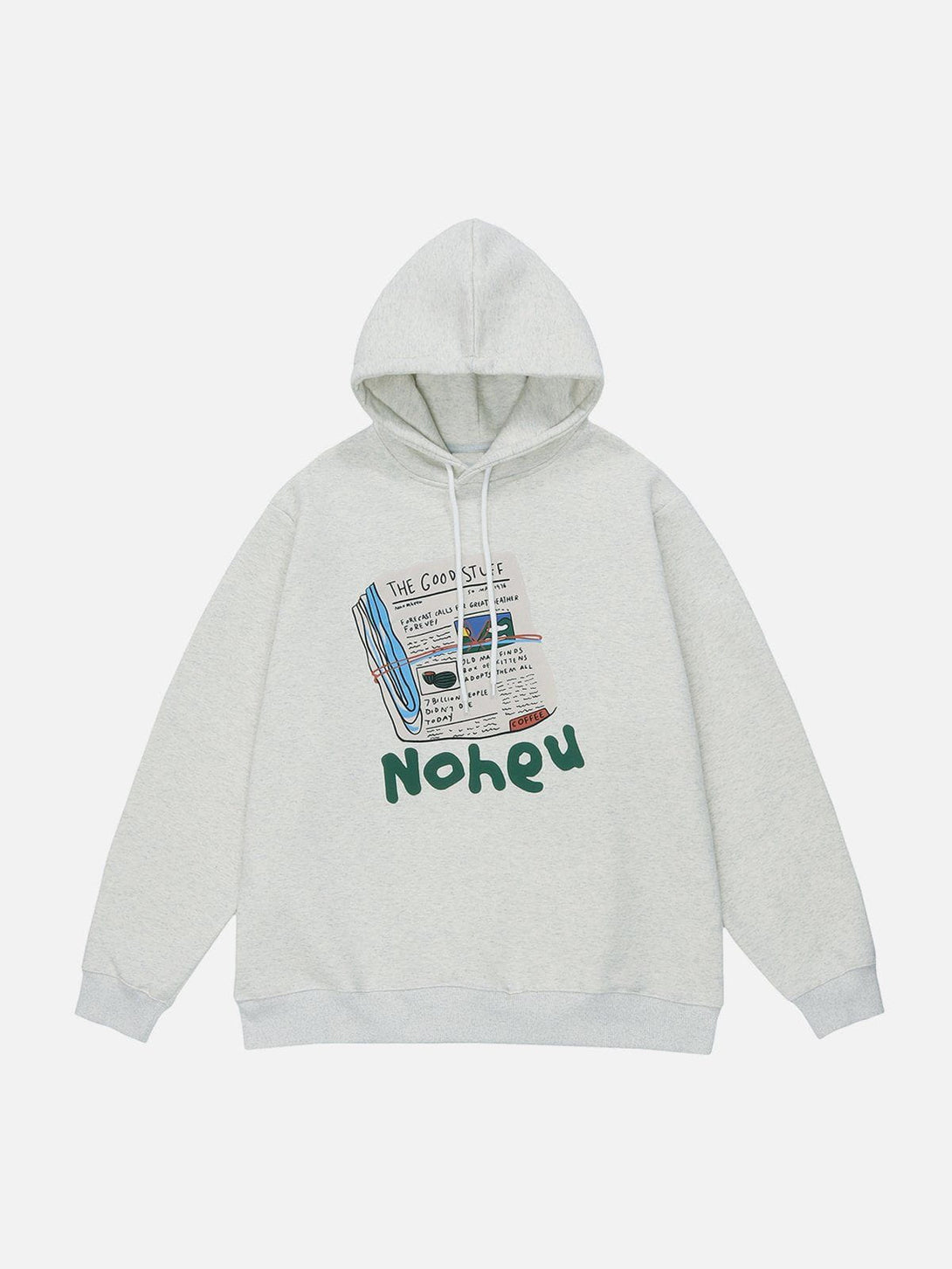 Ellesey - Cartoon Newspaper Print Hoodie- Streetwear Fashion - ellesey.com