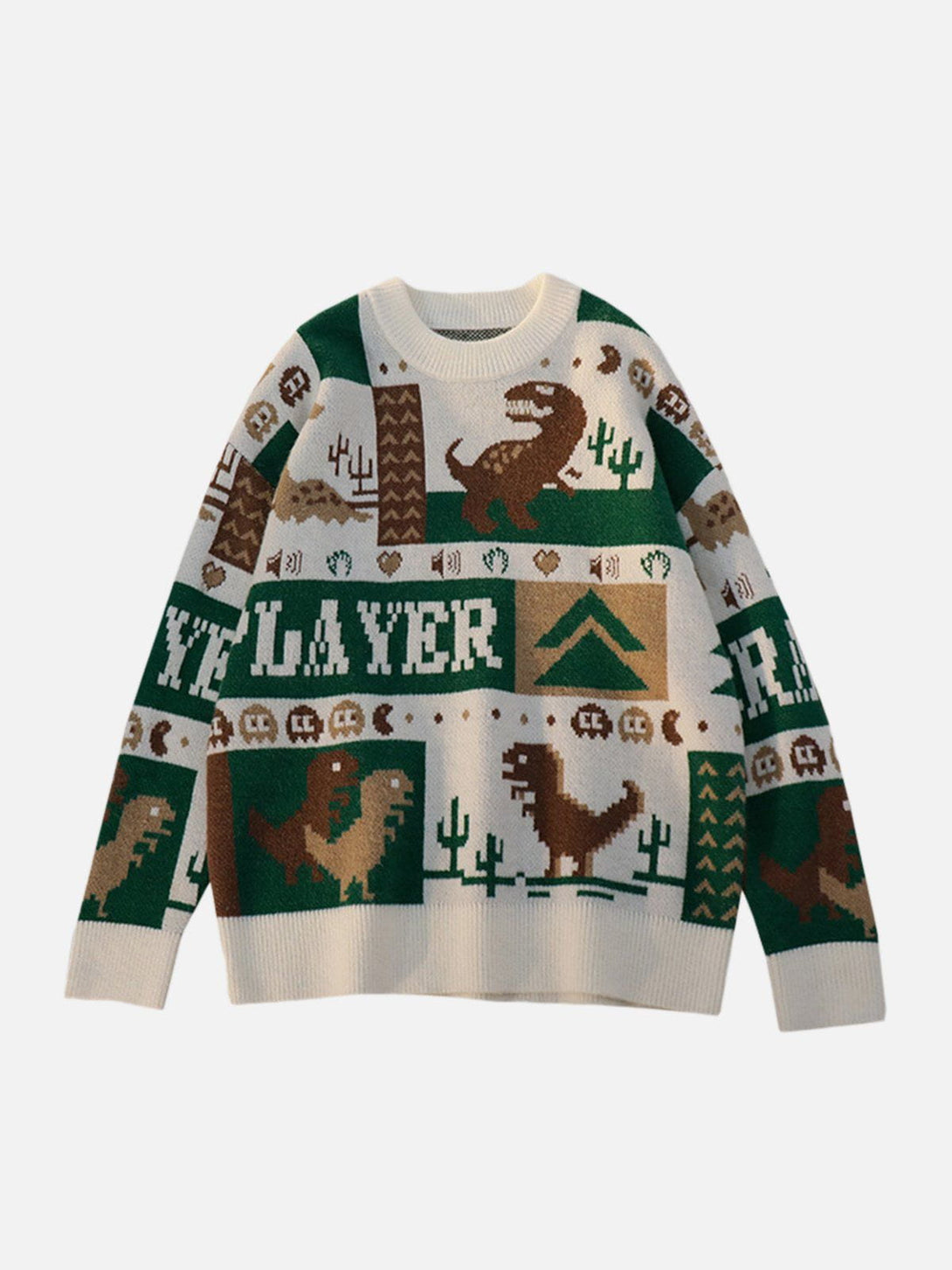 Ellesey - Cartoon Pixel Dinosaur Sweater-Streetwear Fashion - ellesey.com