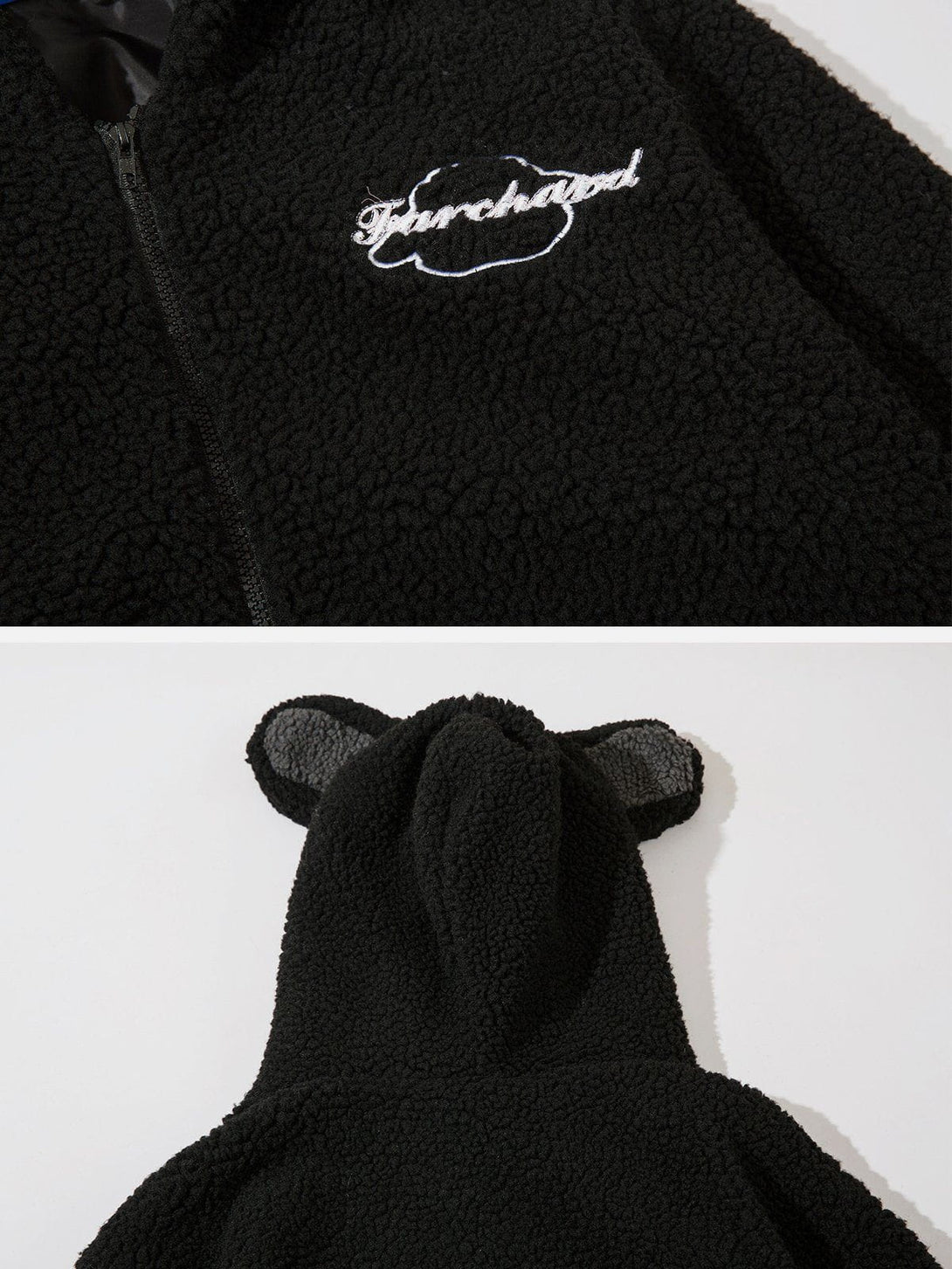 Ellesey - Cartoon Rabbit Ears Sherpa Coat-Streetwear Fashion - ellesey.com