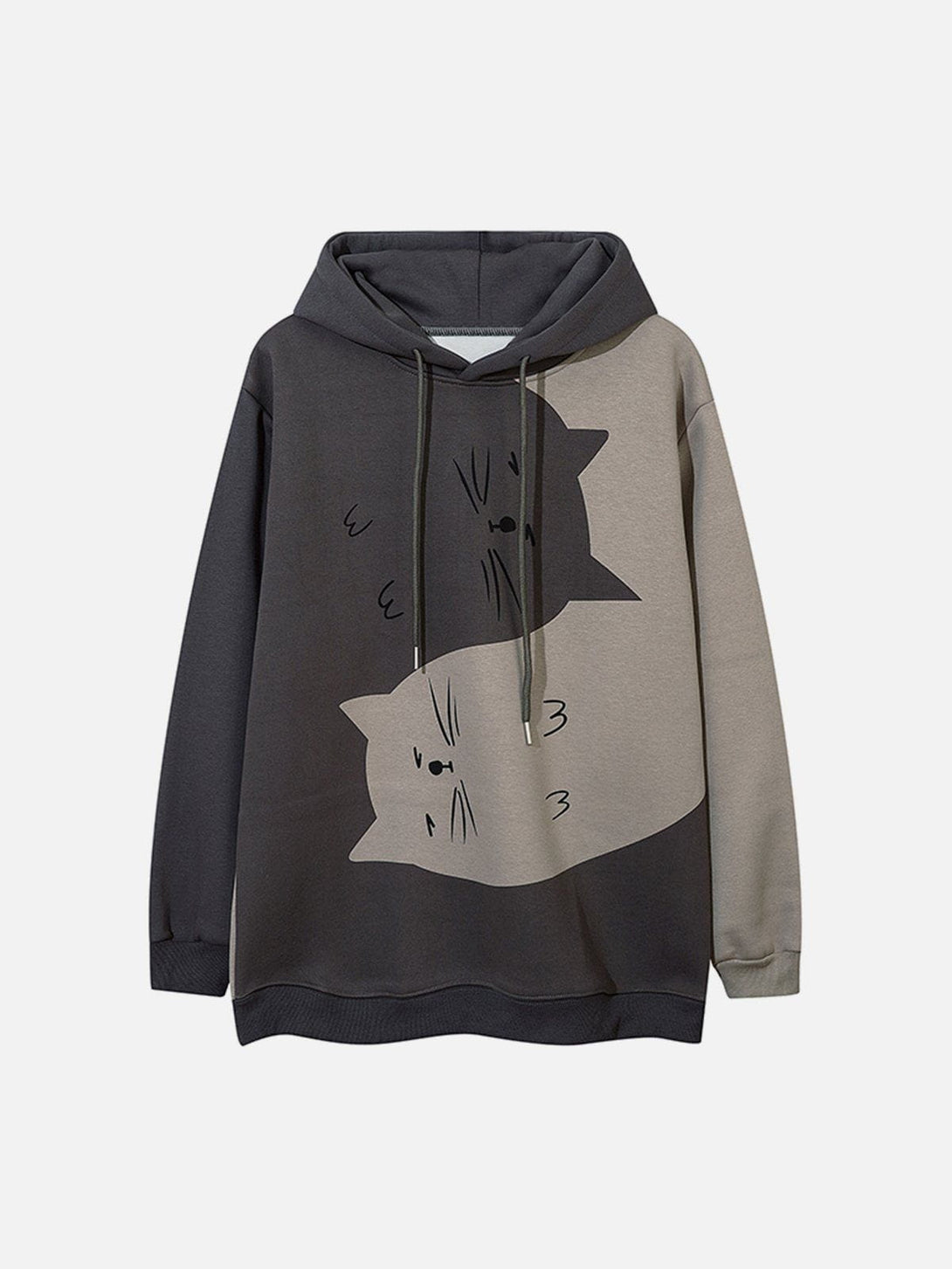 Ellesey - Cat Contrasting Panel Hoodie- Streetwear Fashion - ellesey.com