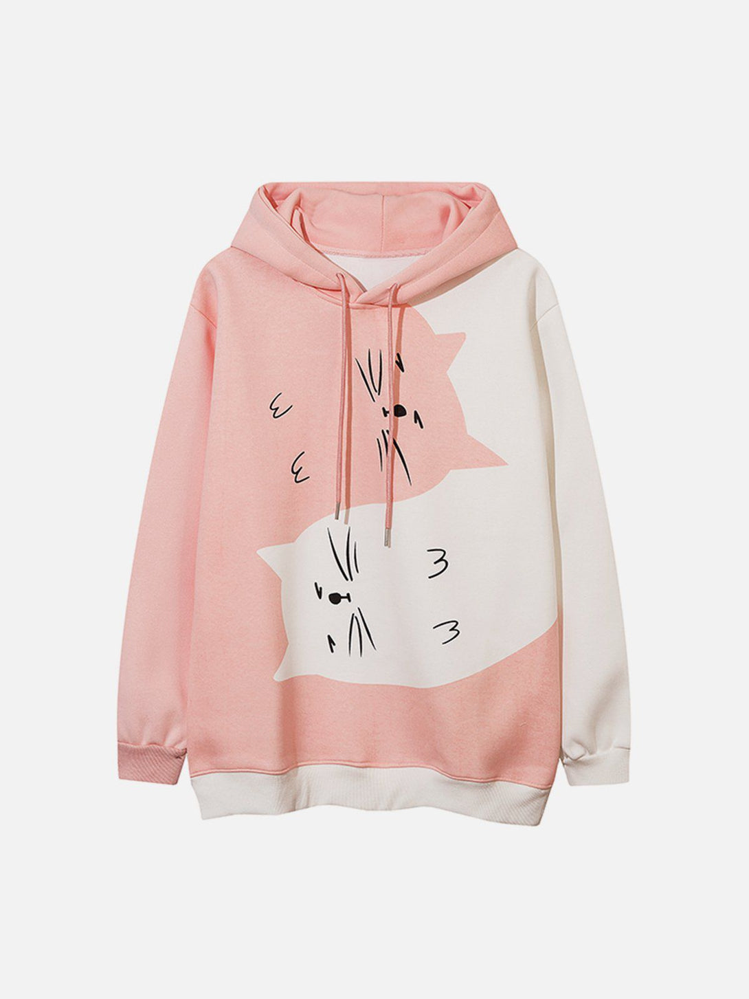 Ellesey - Cat Contrasting Panel Hoodie- Streetwear Fashion - ellesey.com