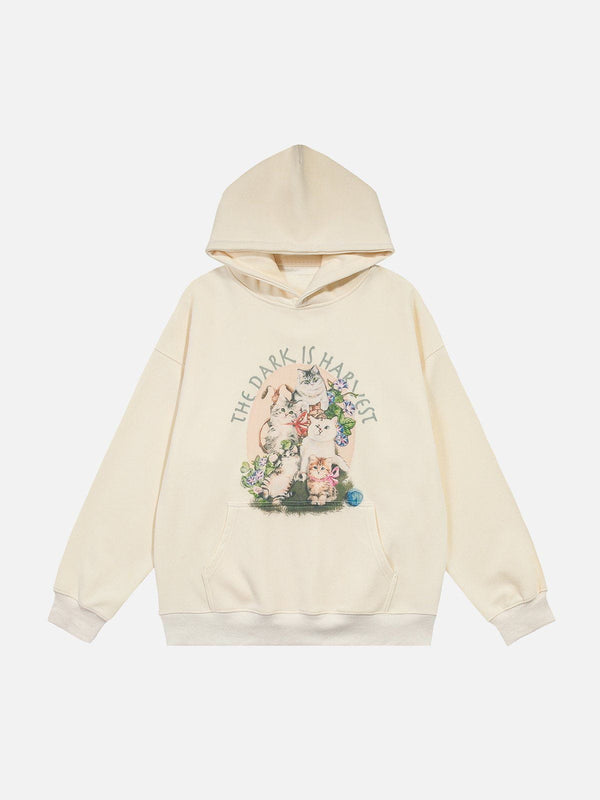 Ellesey - Cat Print Hoodie- Streetwear Fashion - ellesey.com