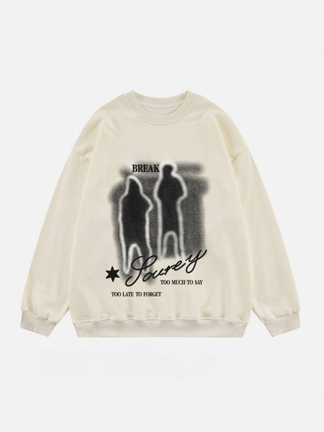 Ellesey - Character Letter Print Sweatshirt- Streetwear Fashion - ellesey.com