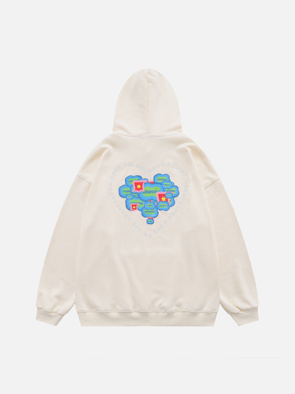 Ellesey - Chat Box Love Heart Hoodie- Streetwear Fashion - ellesey.com