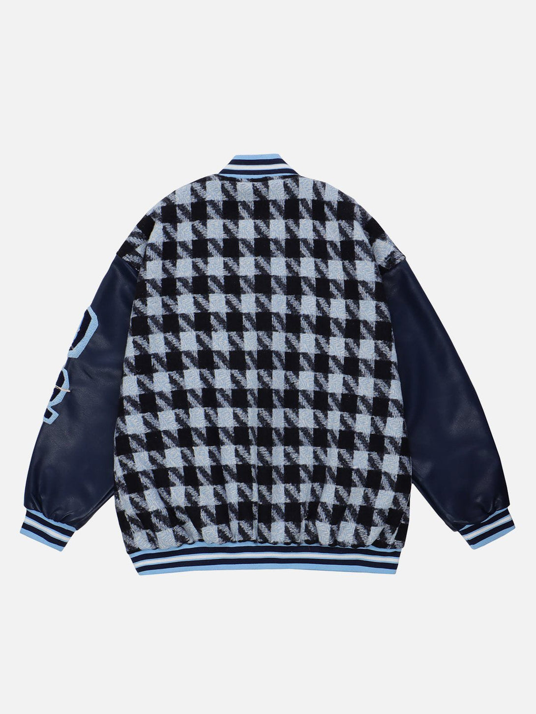 Ellesey - Check Flocked Letters Varsity Jacket- Streetwear Fashion - ellesey.com