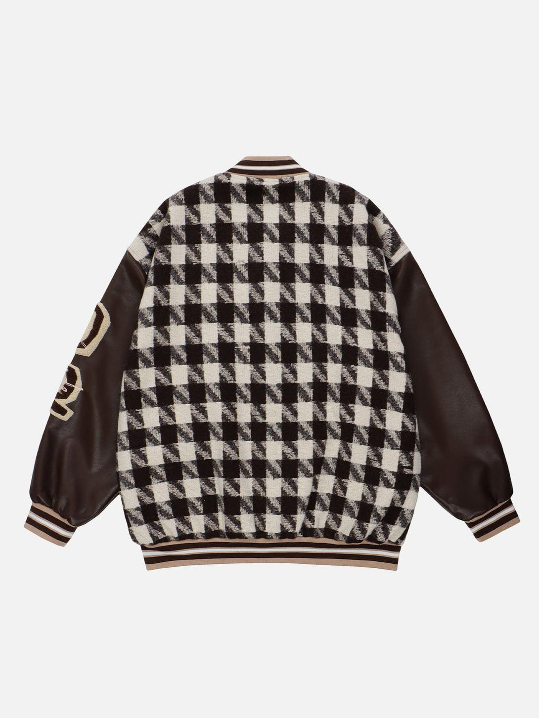 Ellesey - Check Flocked Letters Varsity Jacket- Streetwear Fashion - ellesey.com