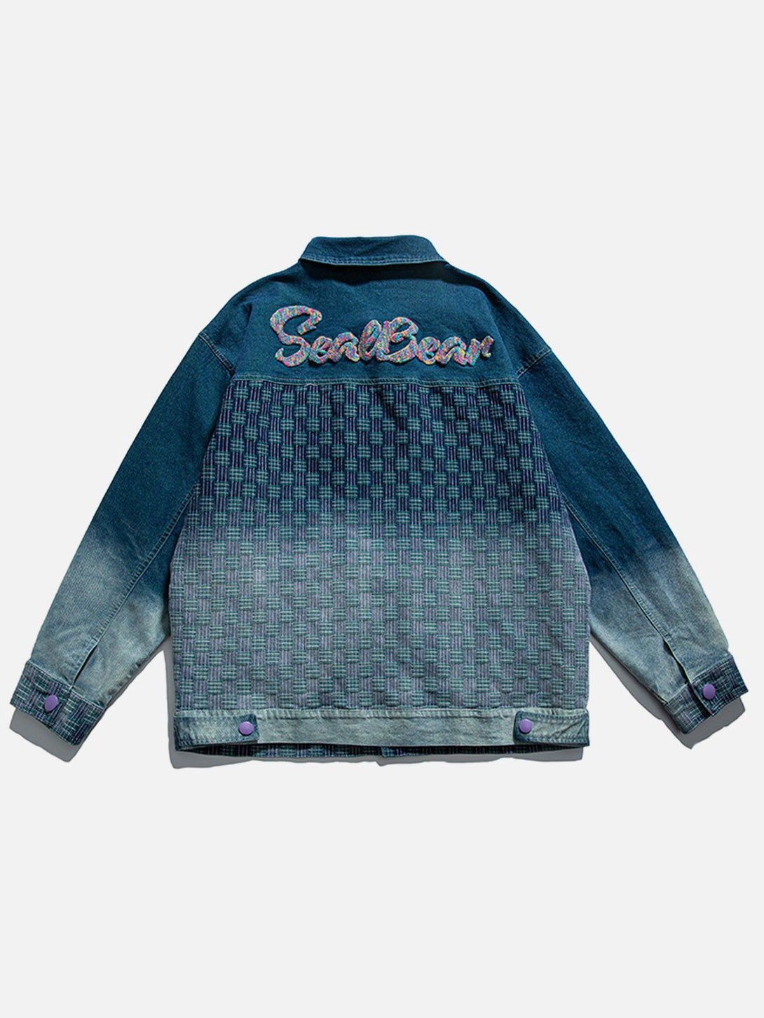 Ellesey - Checkerboard Gradient Denim Jacket- Streetwear Fashion - ellesey.com