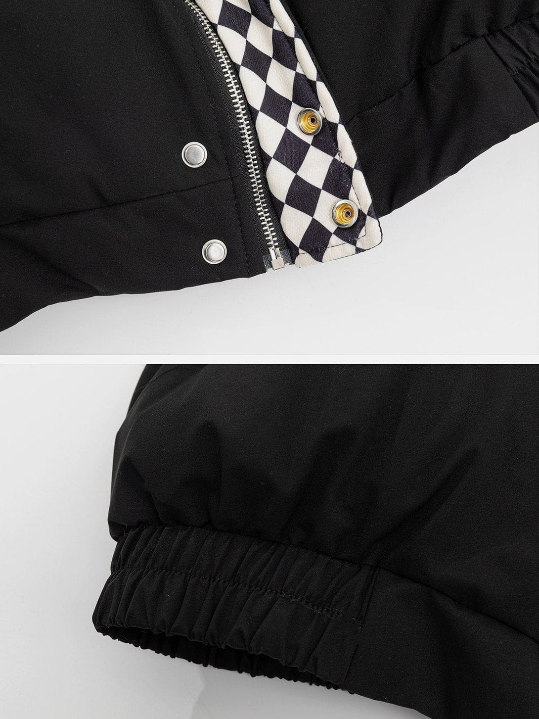 Ellesey - Checkerboard Print Neck Winter Coat-Streetwear Fashion - ellesey.com