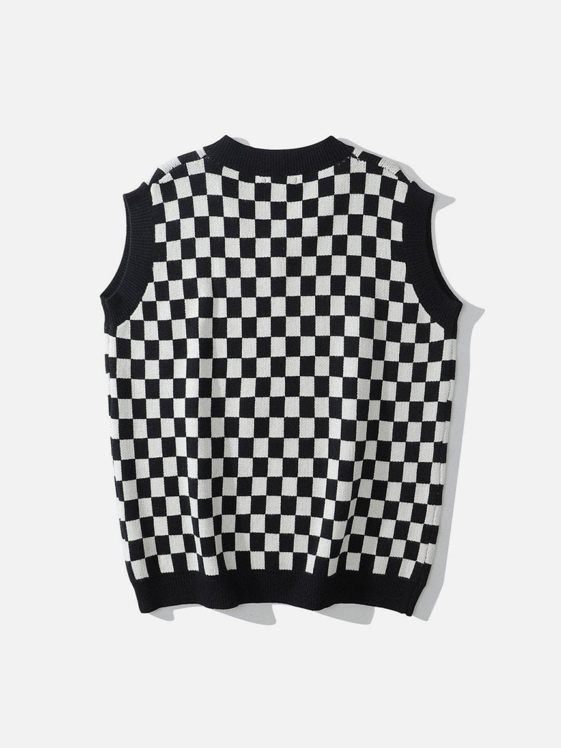 Ellesey - Checkerboard Print Sweater Vest-Streetwear Fashion - ellesey.com