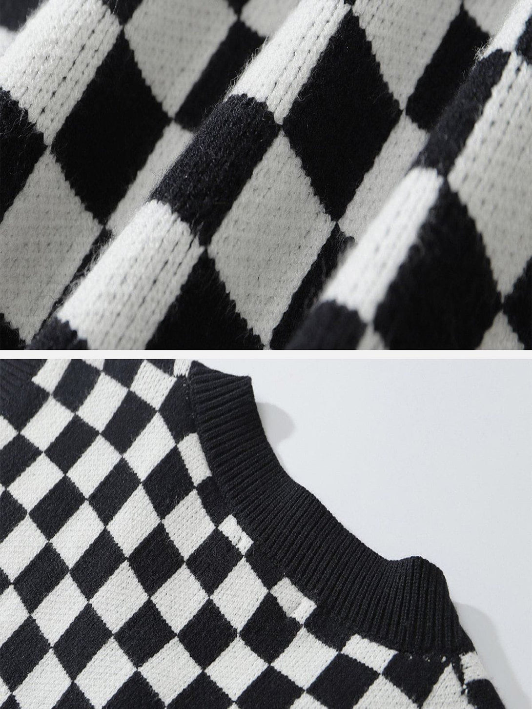 Ellesey - Checkerboard Print Sweater Vest-Streetwear Fashion - ellesey.com