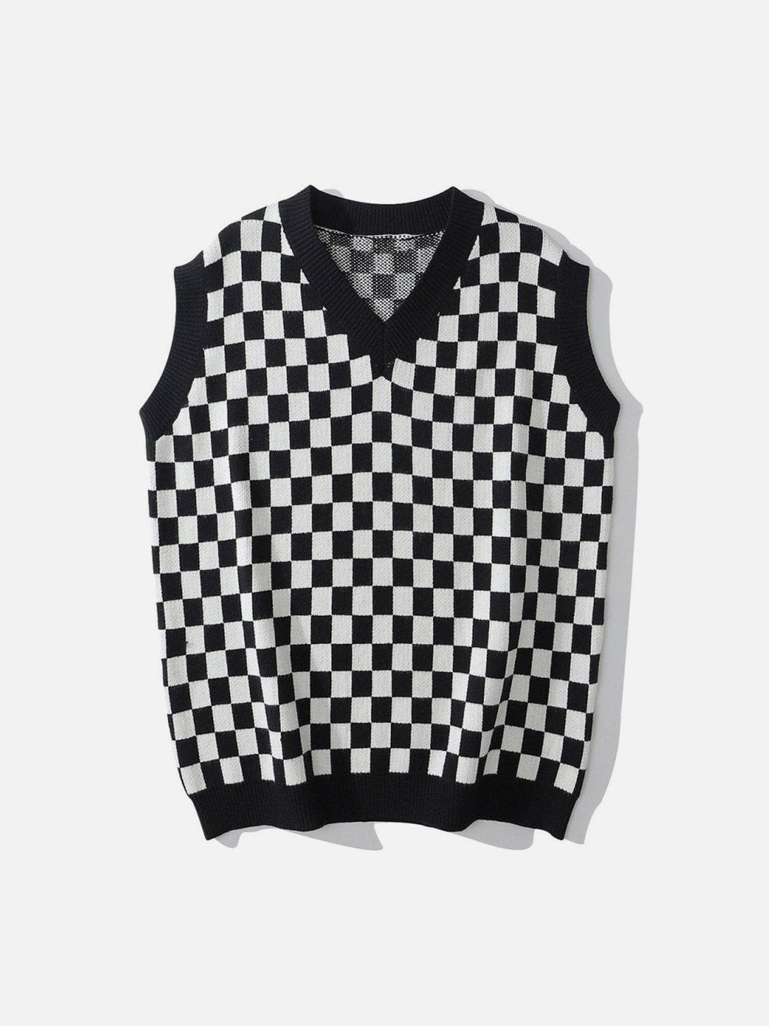 Ellesey - Checkerboard Print Sweater Vest-Streetwear Fashion - ellesey.com