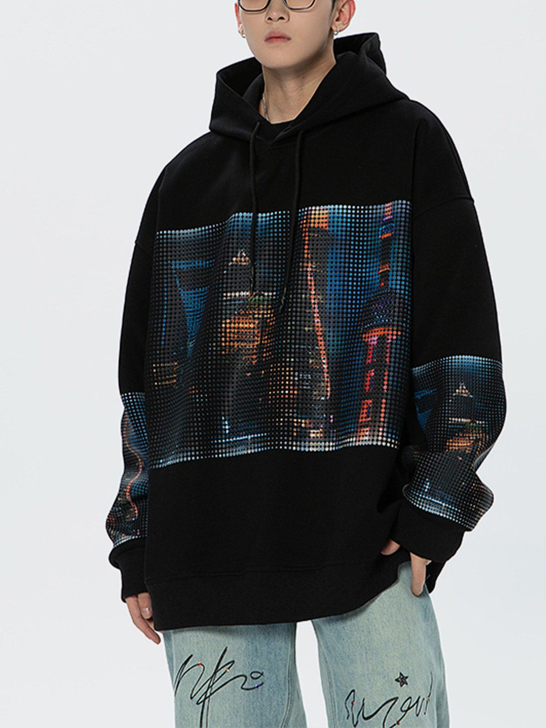 Ellesey - City Night Print Hoodie- Streetwear Fashion - ellesey.com