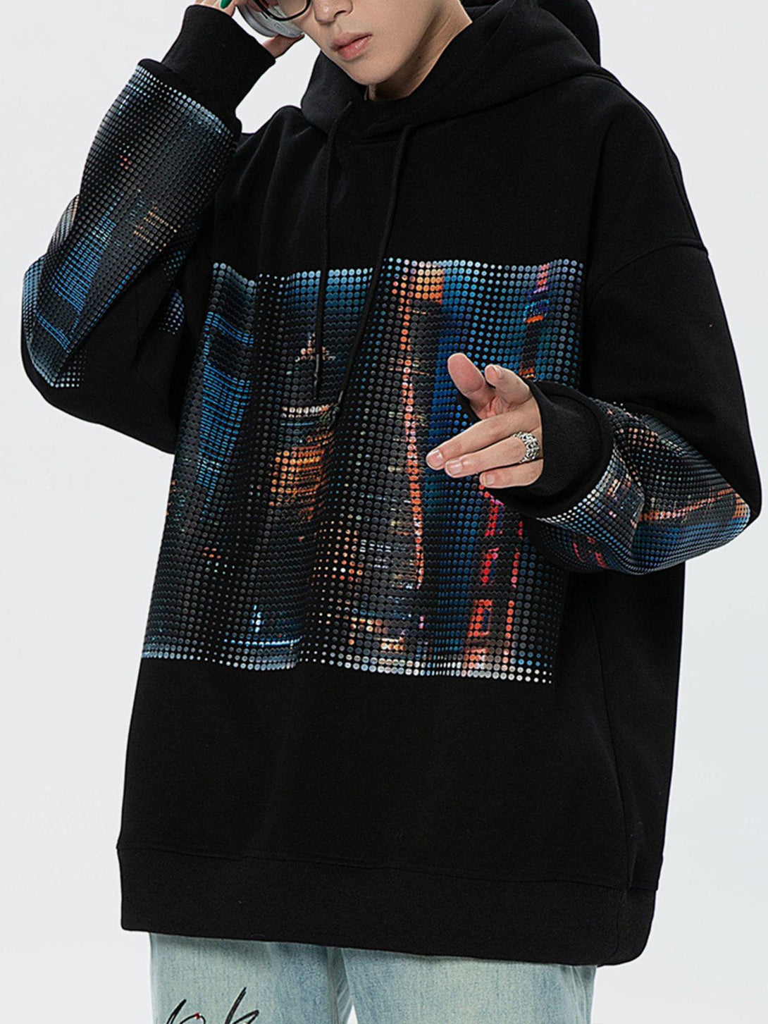 Ellesey - City Night Print Hoodie- Streetwear Fashion - ellesey.com