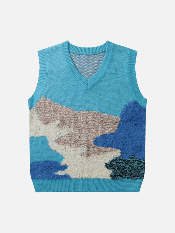 Ellesey - Color Block Jacquard Sweater Vest-Streetwear Fashion - ellesey.com