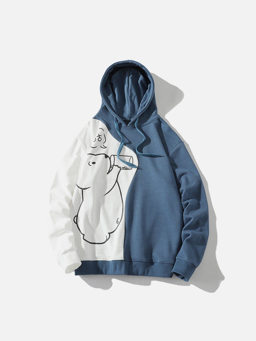 Ellesey - Colorblock Bear Print Hoodie- Streetwear Fashion - ellesey.com