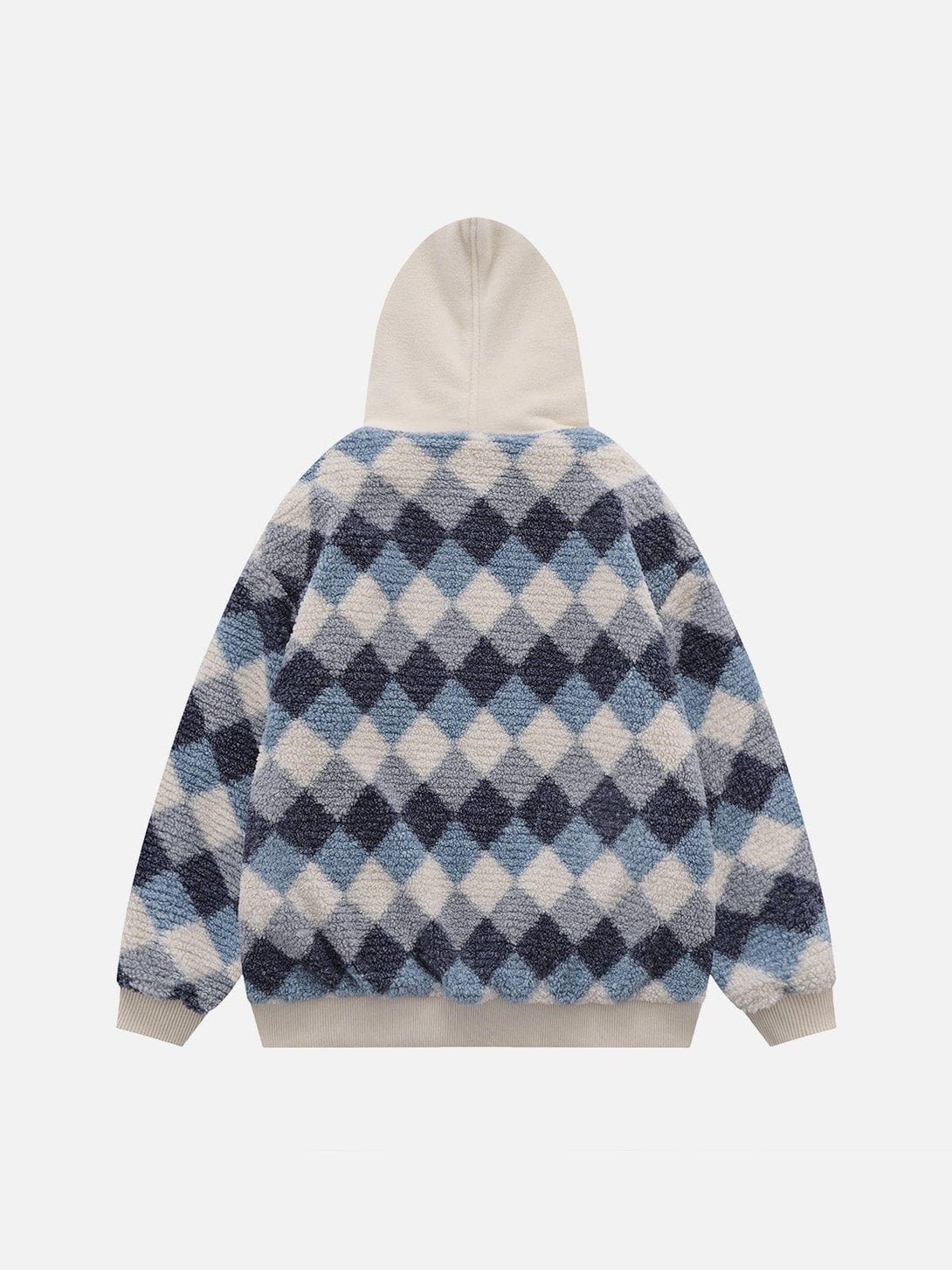 Ellesey - Colorblock Check Fake Two-Piece Winter Coat-Streetwear Fashion - ellesey.com