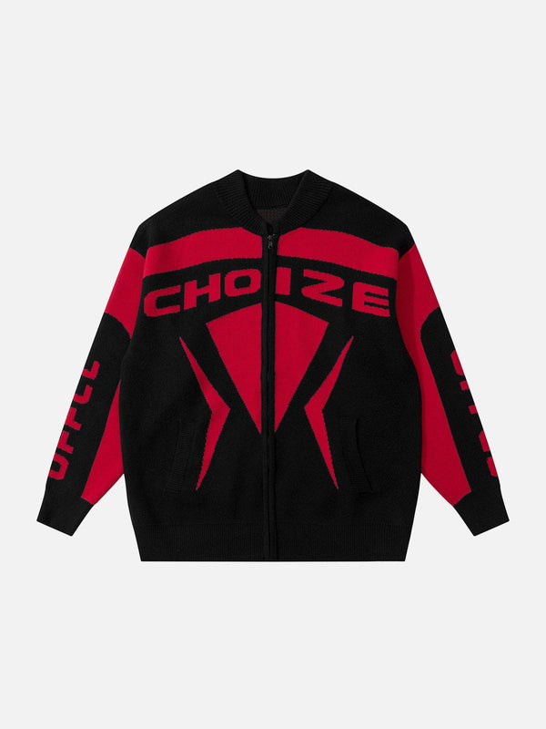 Ellesey - Colorblock Racing Cardigan-Streetwear Fashion - ellesey.com