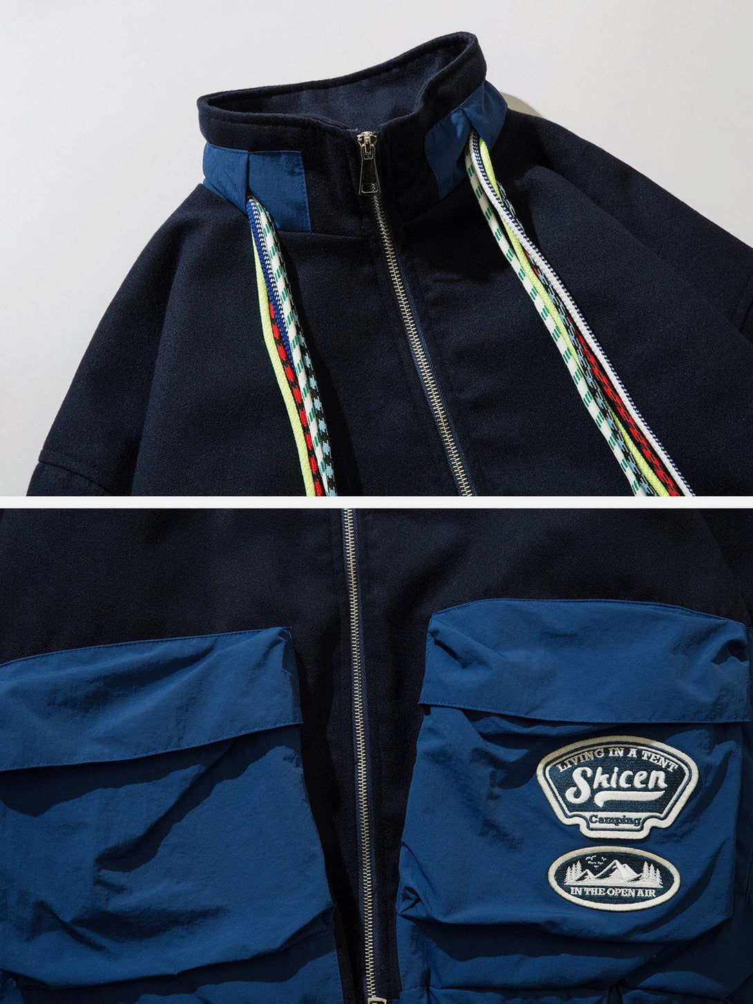 Ellesey - Colorful Ropes Large Pocket Winter Coat-Streetwear Fashion - ellesey.com