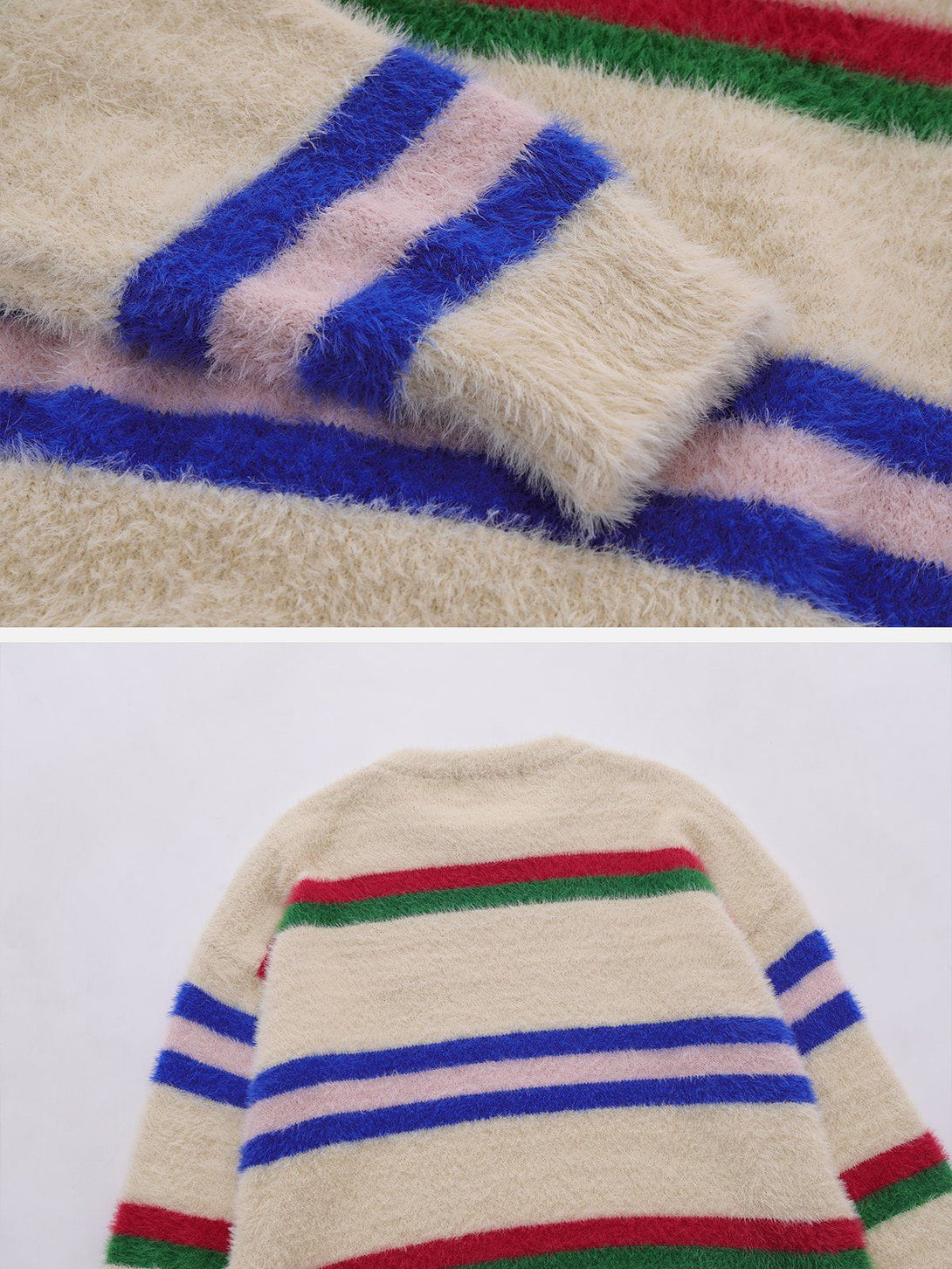 Ellesey - Colorful Striped Letter Sweater-Streetwear Fashion - ellesey.com