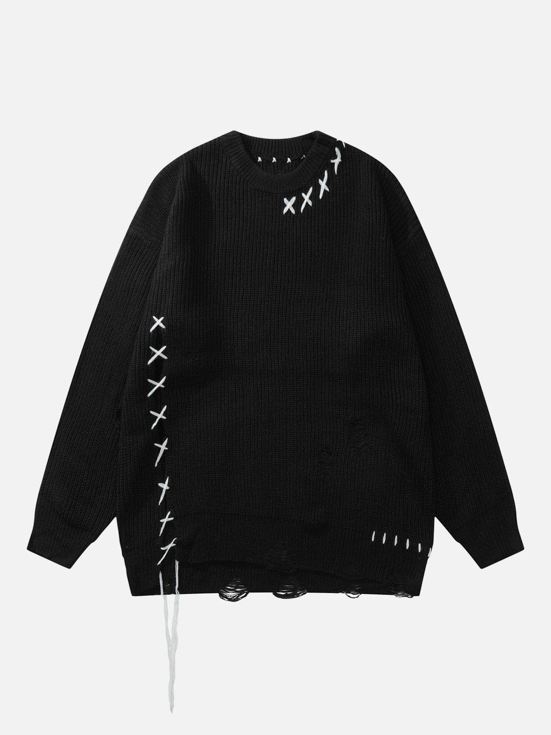 Ellesey - Contrast Color Seam Sweater-Streetwear Fashion - ellesey.com