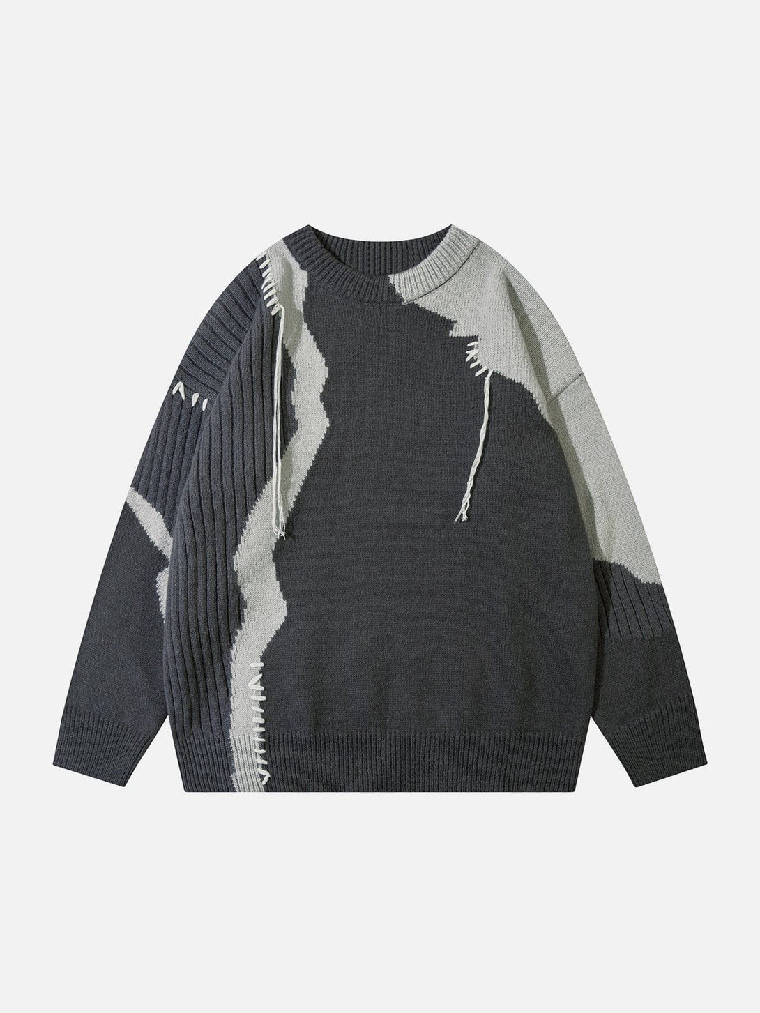 Ellesey - Contrast Color Stitching Sweater-Streetwear Fashion - ellesey.com