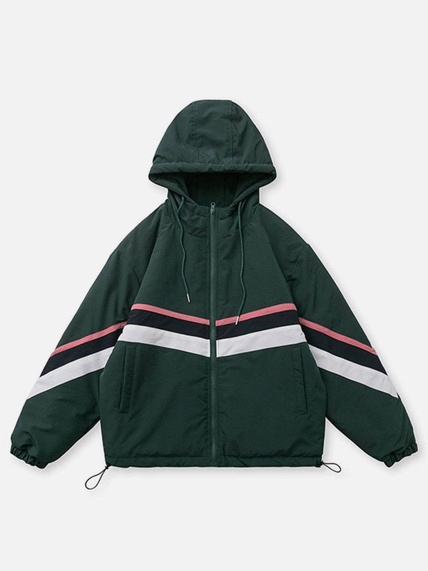 Ellesey - Contrast Panel Hood Winter Coat-Streetwear Fashion - ellesey.com