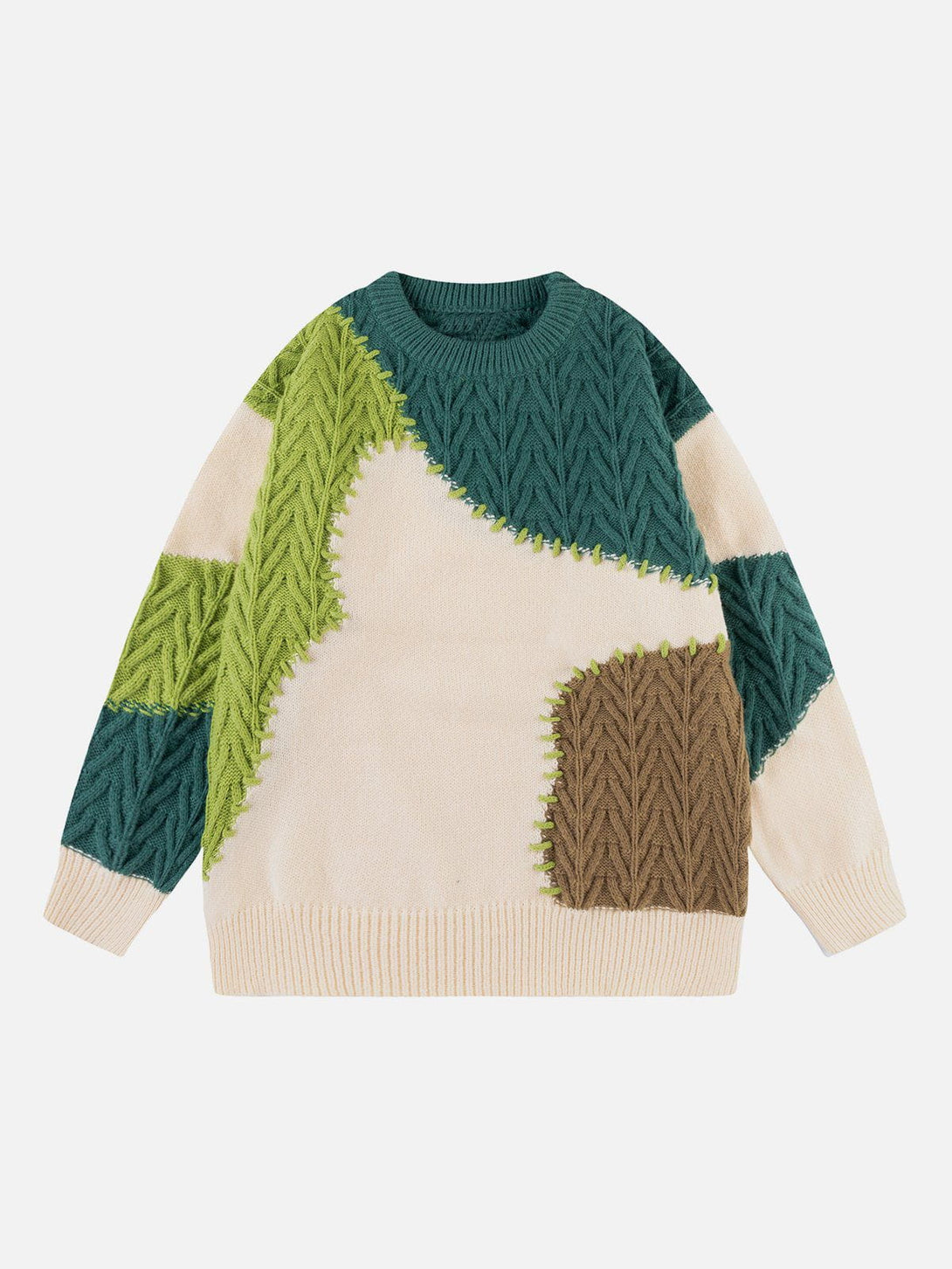 Ellesey - Contrast Patchwork Vibrant Sweater-Streetwear Fashion - ellesey.com