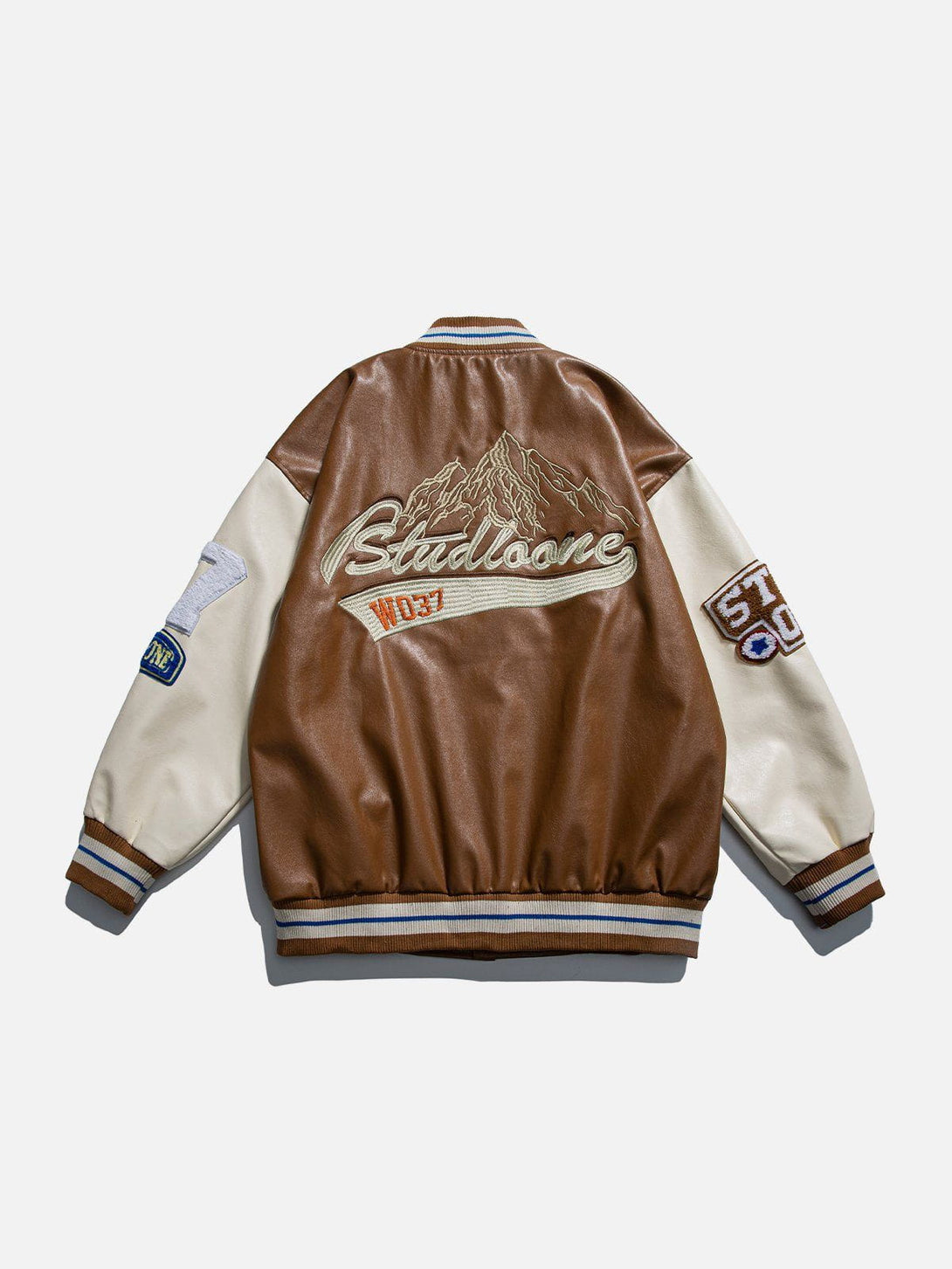 Ellesey - Contrast Varsity PU Jacket- Streetwear Fashion - ellesey.com