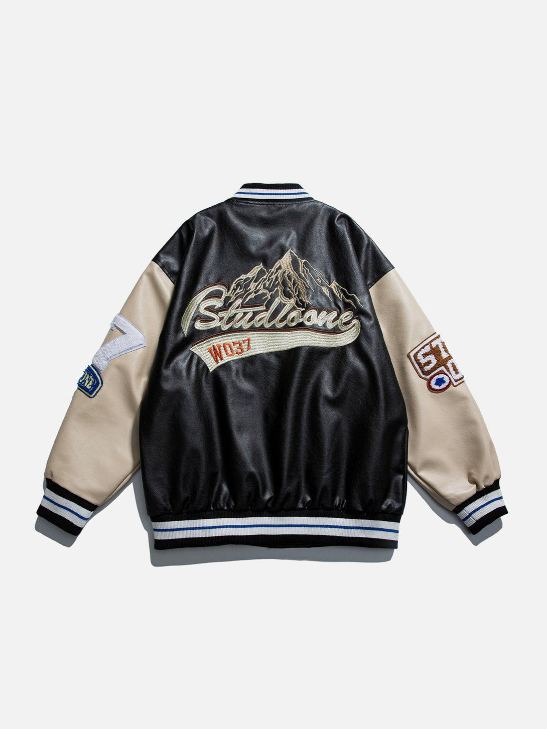 Ellesey - Contrast Varsity PU Jacket- Streetwear Fashion - ellesey.com