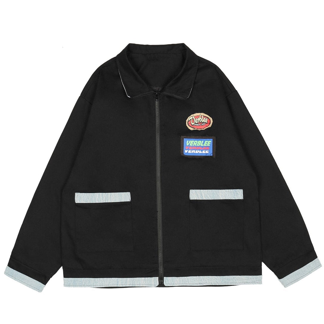 Ellesey - Contrasting Color Pocket Labeling Jacket- Streetwear Fashion - ellesey.com