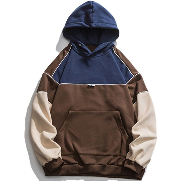 Ellesey - Contrasting Color Stitching Hoodie- Streetwear Fashion - ellesey.com