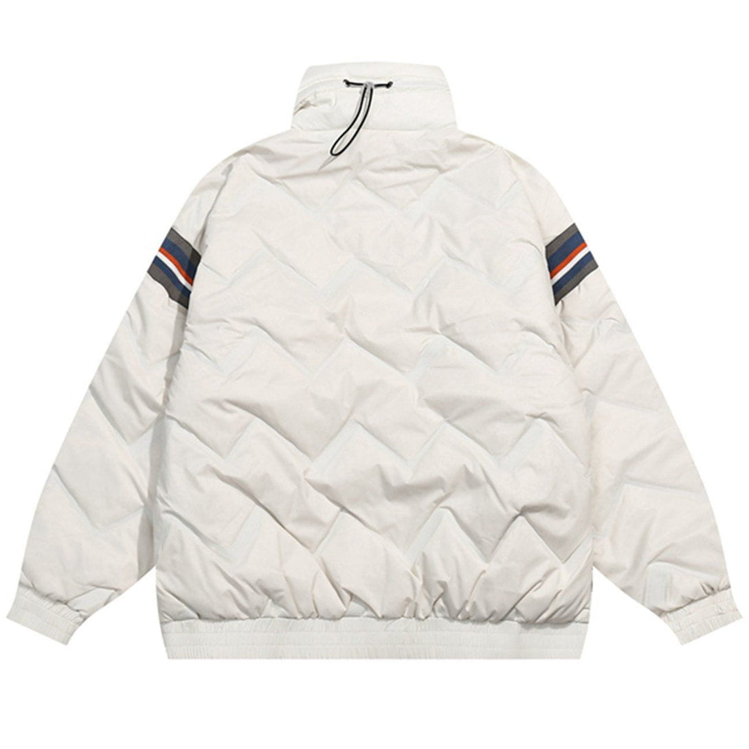 Ellesey - Contrasting Color Stitching Puffer Jacket- Streetwear Fashion - ellesey.com