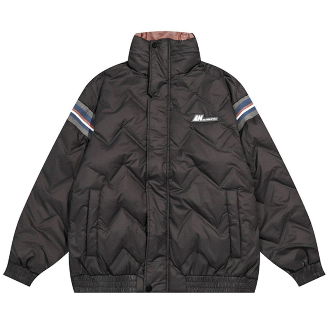 Ellesey - Contrasting Color Stitching Puffer Jacket- Streetwear Fashion - ellesey.com