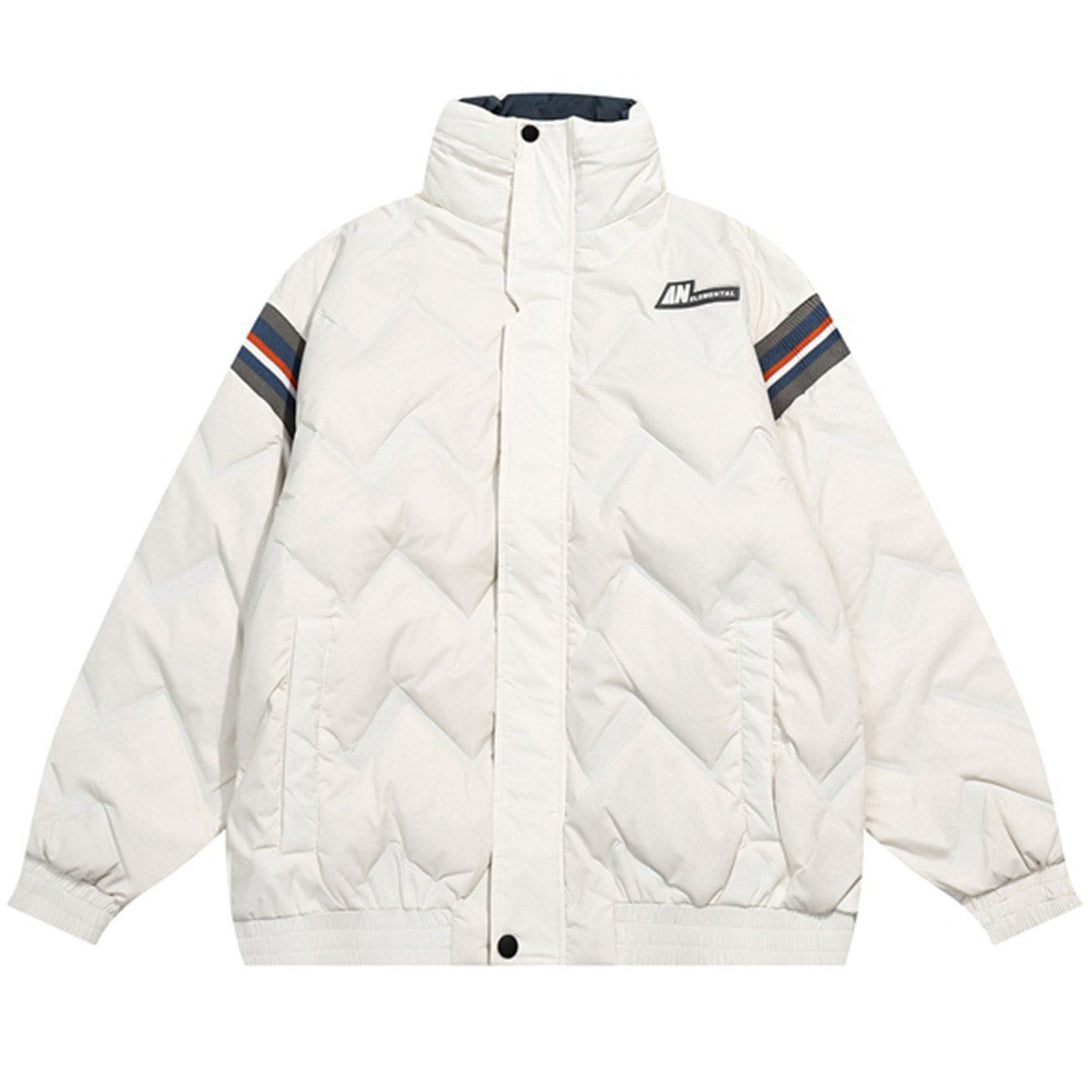 Ellesey - Contrasting Color Stitching Puffer Jacket- Streetwear Fashion - ellesey.com