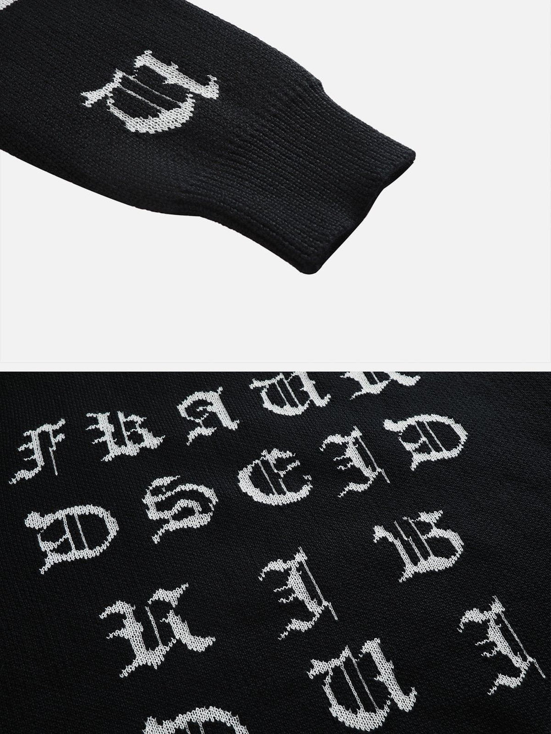 Ellesey - Contrasting Letters Knitting Sweater-Streetwear Fashion - ellesey.com