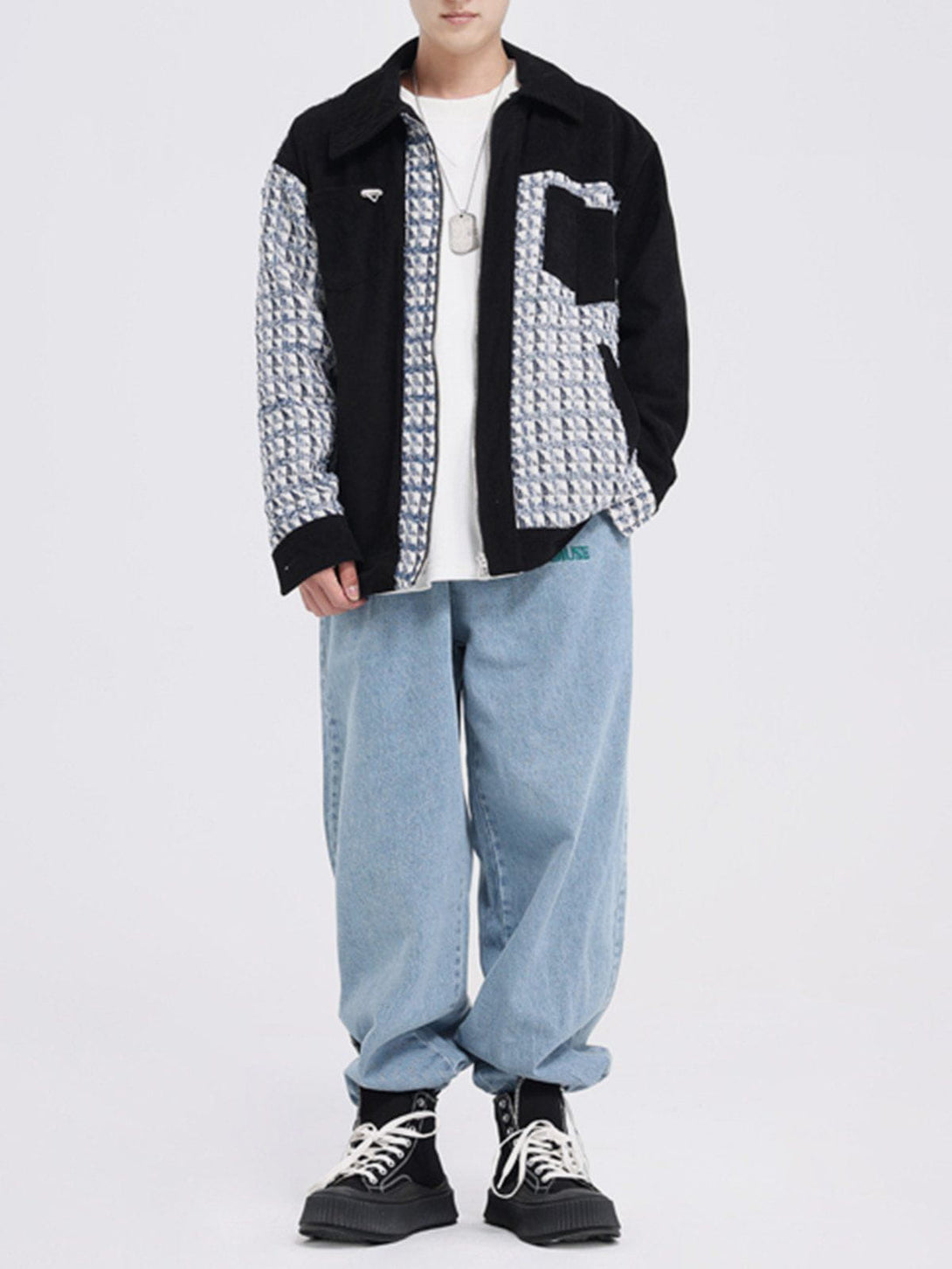 Ellesey - Corduroy Knit Patchwork Jacket- Streetwear Fashion - ellesey.com