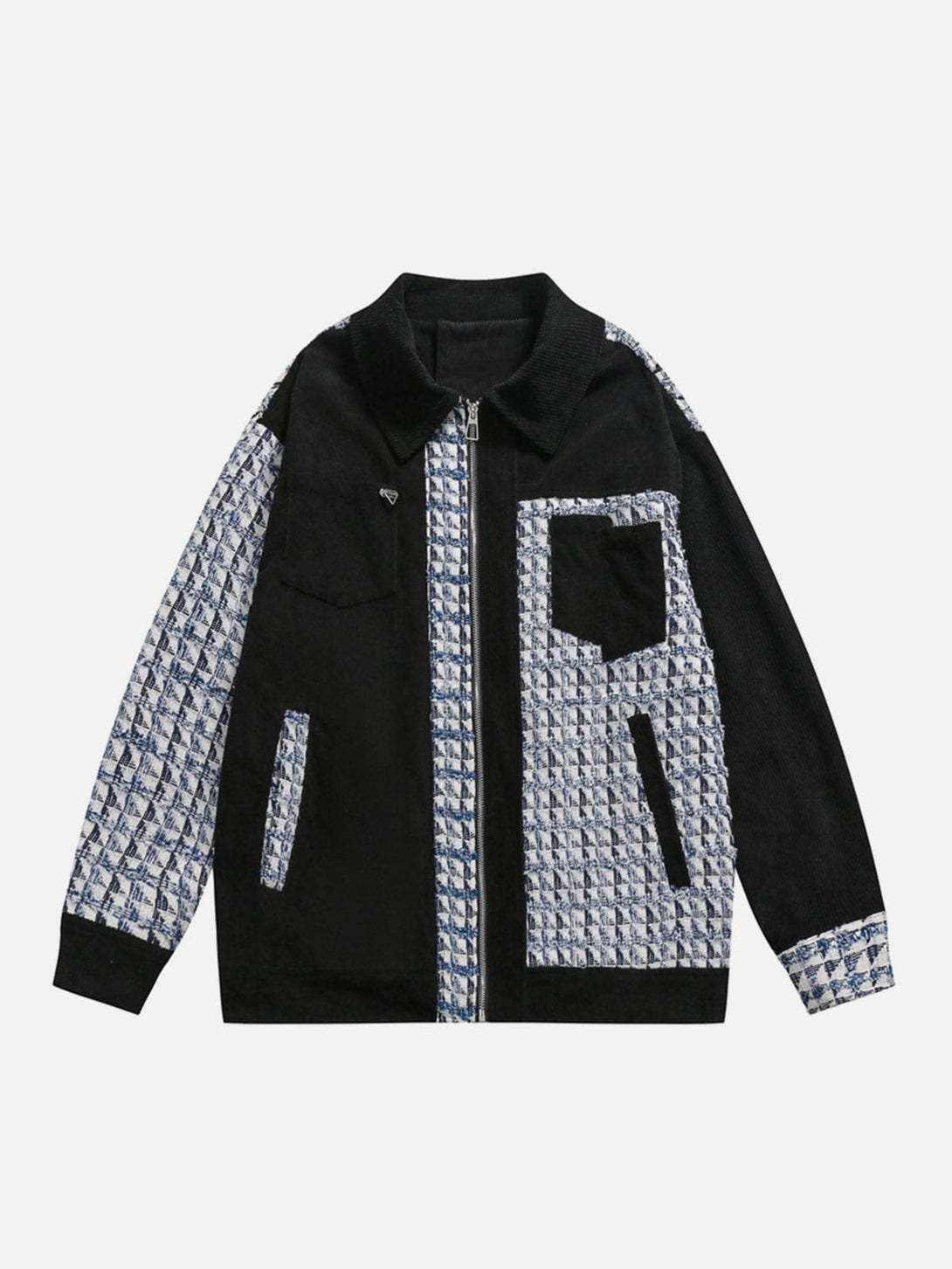 Ellesey - Corduroy Knit Patchwork Jacket- Streetwear Fashion - ellesey.com